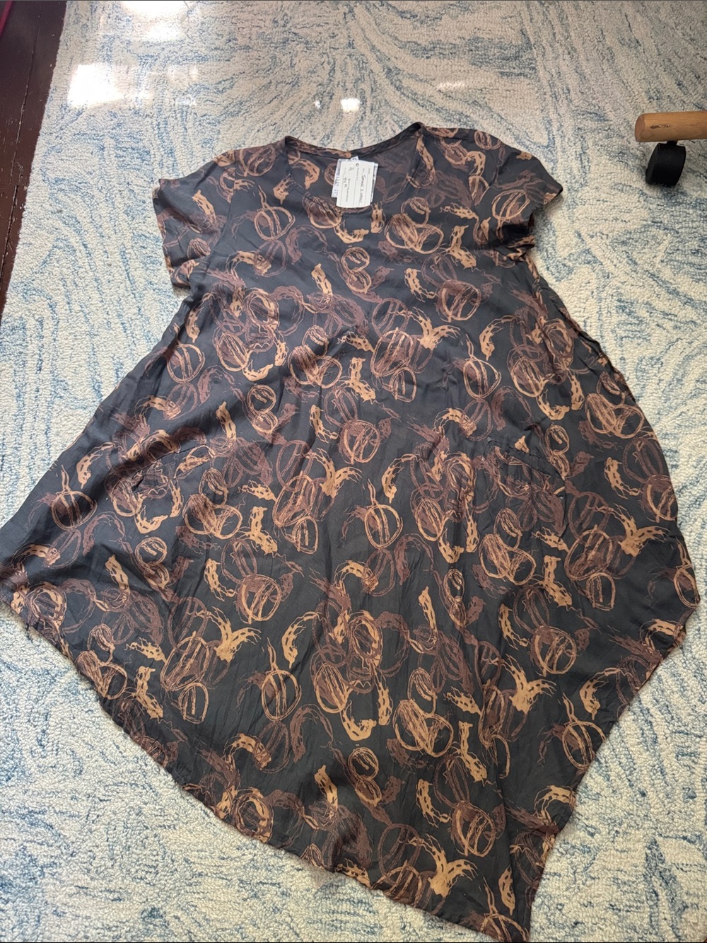 Handcrafted Thai lightweight tunic asymmetrical pocket dress NWT XL
